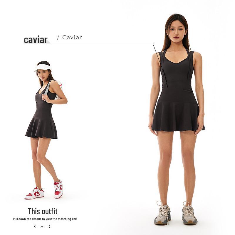2024 Women's Sleeveless Short Tennis & Running Dress Fitness Set