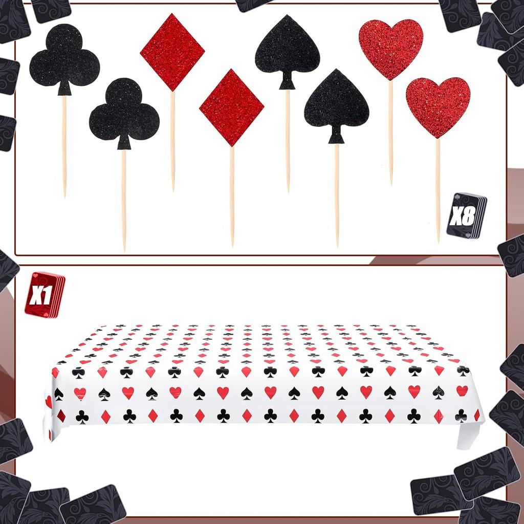 79 Pcs Casino Theme Party Decorations, Las Vegas Party Decorations Casino Birthday Party Decorations Supplies Include Backdrop, Balloon Garland Kit,