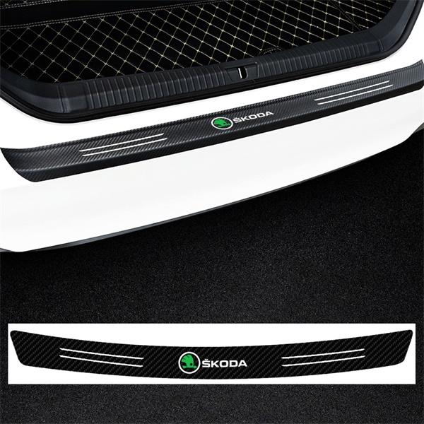 CGO1 Car Emblem Door Sill Protector Sticker Rear Trunk Film Accessories For Skoda Kodiaq Octavia Enyaq Kamiq Scala Rapid Superb MK2 3