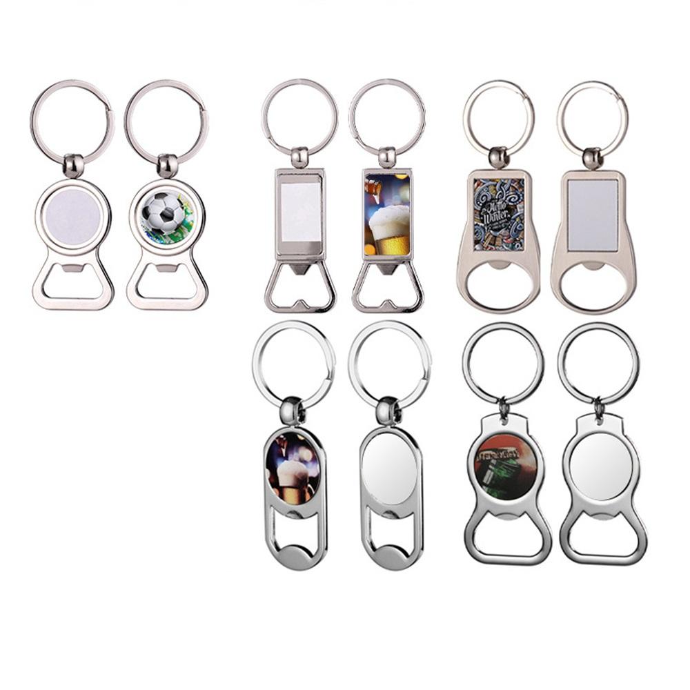 Ublimation Metal Blank Keychains Bottle Opener Key Ring Heat Transfer Sublimation Key Rings Customized Photo