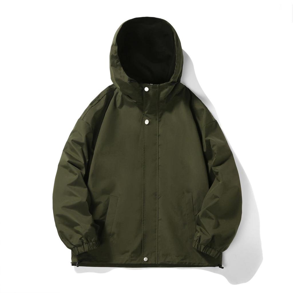 Autumn 2025 Men's Hong Kong Style Waterproof Windbreaker Jacket with Hood