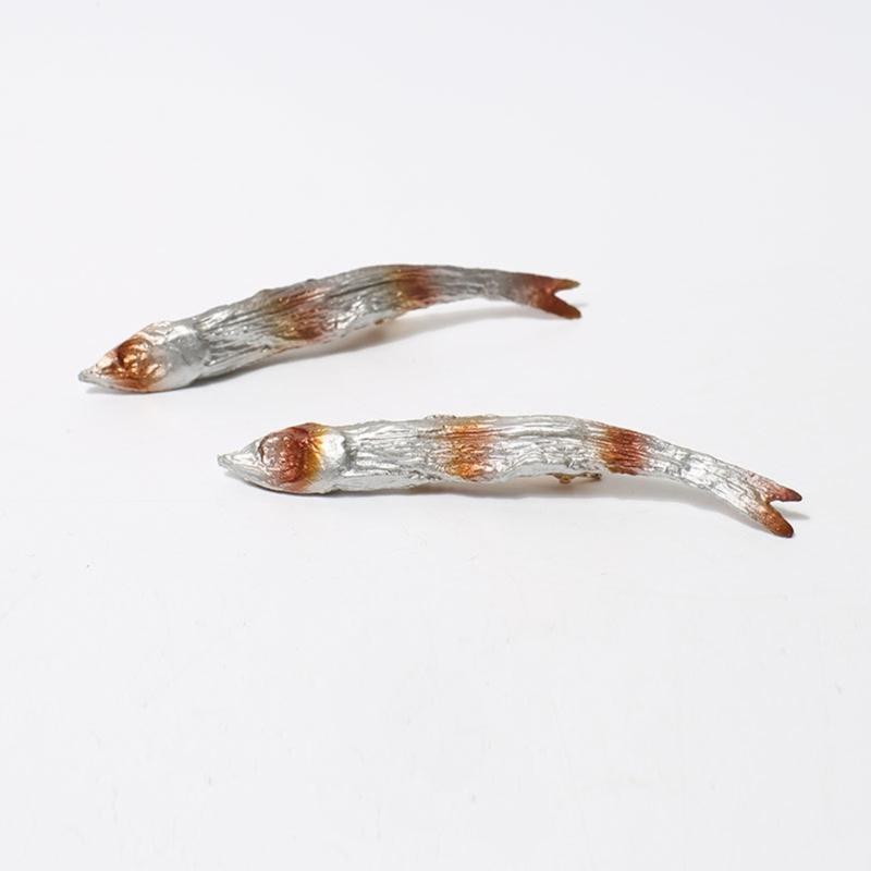 Lovely Creative Dried Fish Keychain Keyring Funny Salted Fish Hairpin Hair Clip