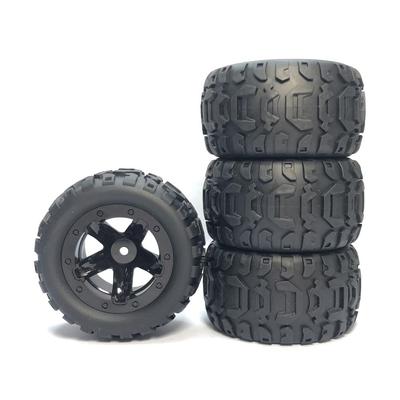 Oikabio 4-Piece Large Tire Widened Wheel Set for 144001, 124016, 124018, 124019, 12428, and 16889 RC Car Upgrade Parts, 2