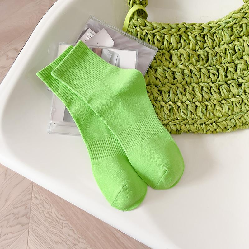 Calzini a Tubo Sportivi da Skateboard da Donna Colore Unito Vita Primavera Autunno Tendenza