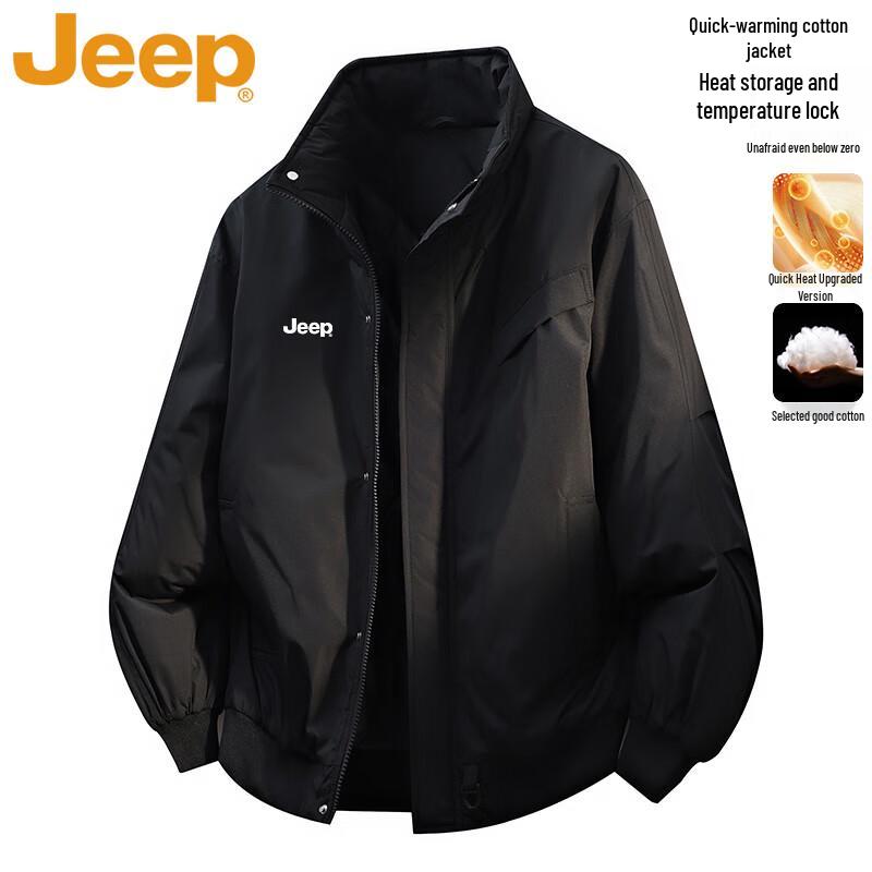 Jeep Men's Windproof Stand-Collar Padded Jacket