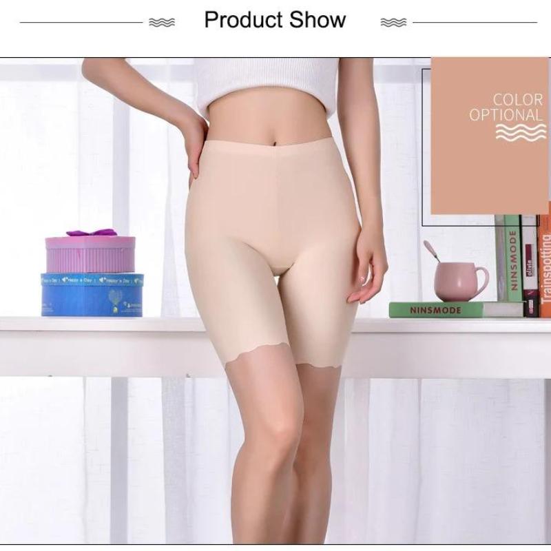 Sømløse Is Silke Sikkerhedsshorts Kvinder Tynde Plus Size Høj Talje Under Nederdel Bokser Trusser Anti Gnidning Lår Sikkerhedsshorts