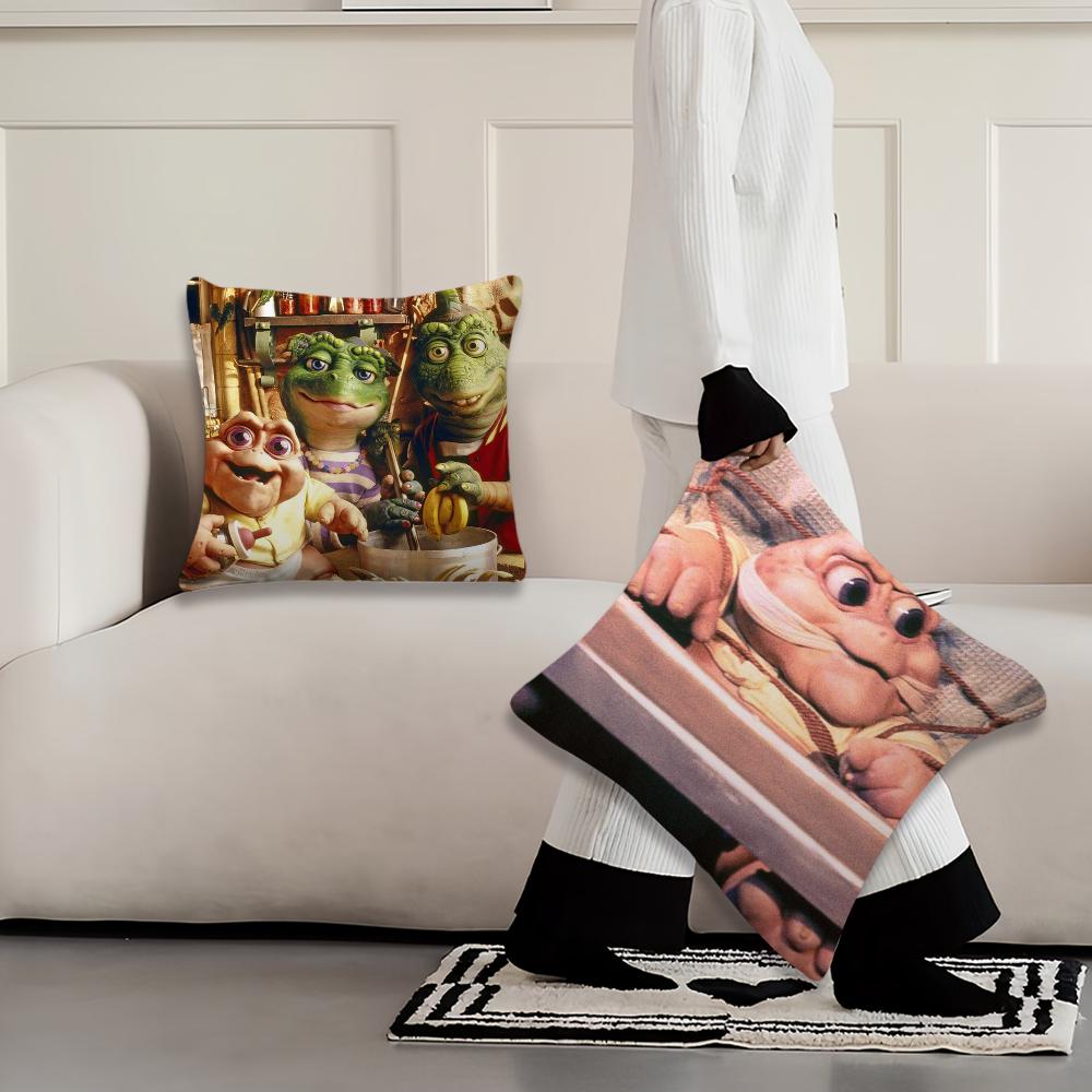 Baby Sinclair The Dinosaurs Square Cushion Cover Soft Cushion Cases for Farmhouse Sofa Decor Home Decorations and Protector