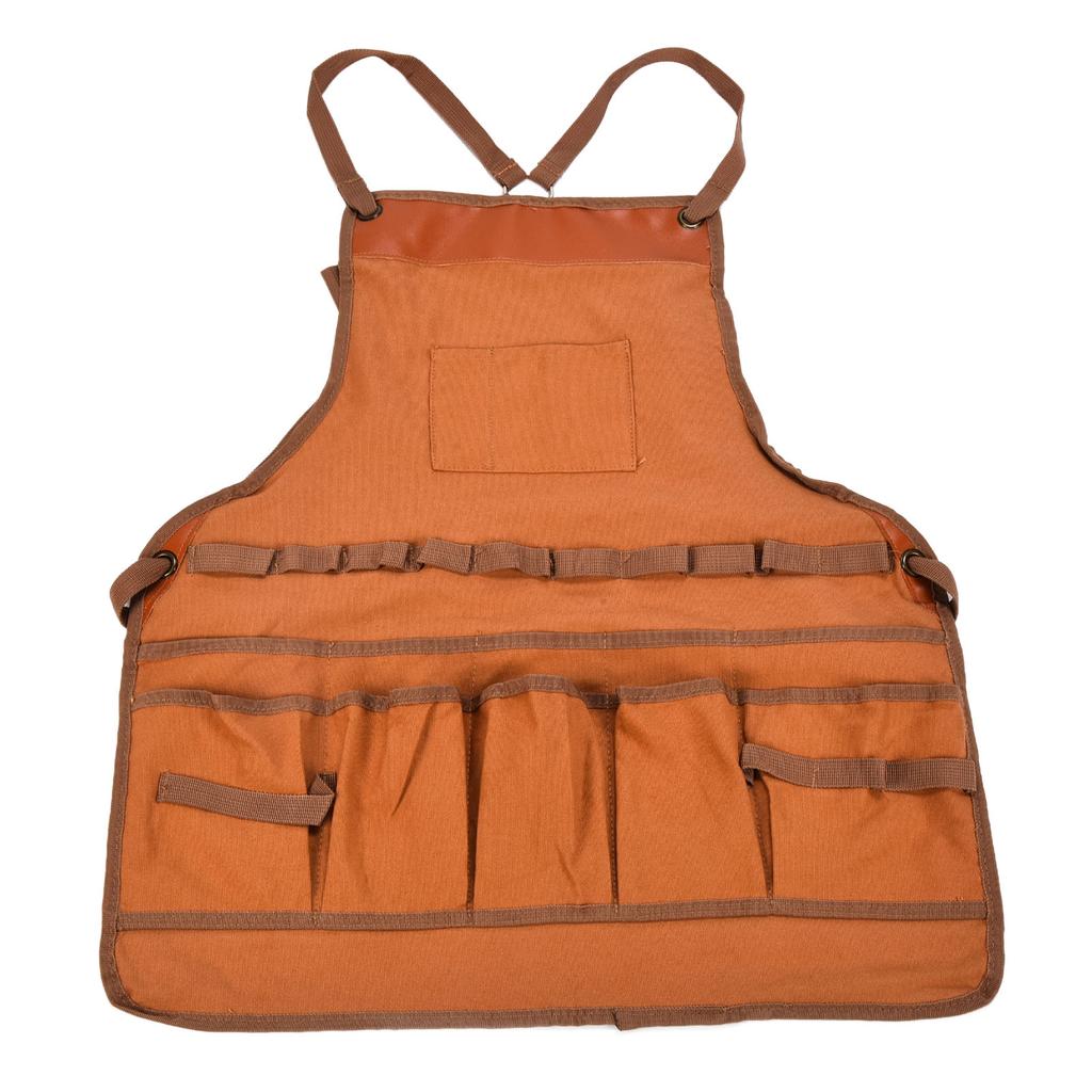 Outdoor Canvas Apron Multifunctional Woodworking Apron for Gardening Camping Barbecue