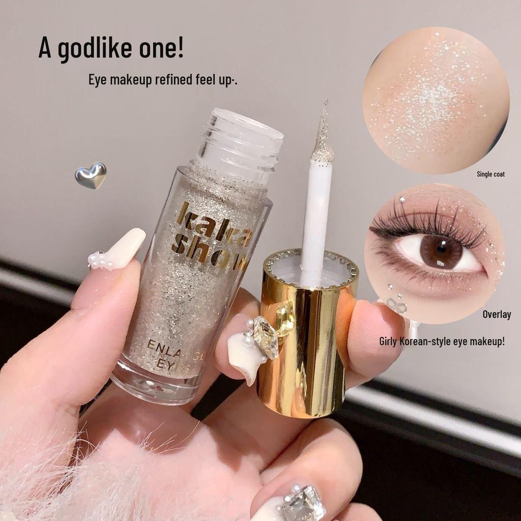 Kakashow Starry Sparkle Liquid Eyeshadow: Pearlescent Matte Glitter Highlighter for Brightening Under-Eye Area.