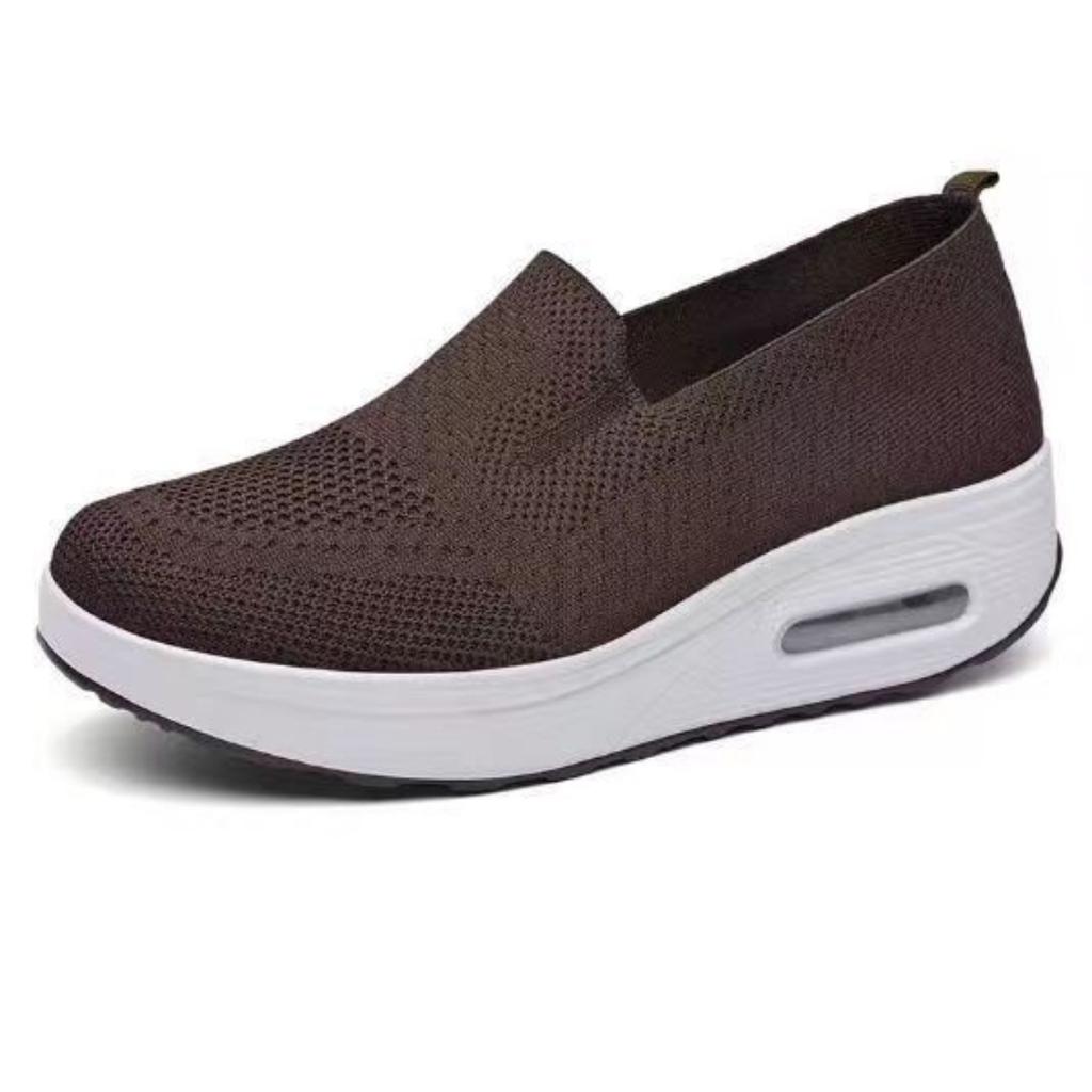 Women's Sports Shoes with Thick Sole and Air Cushion, Casual Shoes with Mesh Surface, Stepping on One Foot To Increase Height, Walking Shoes for Women