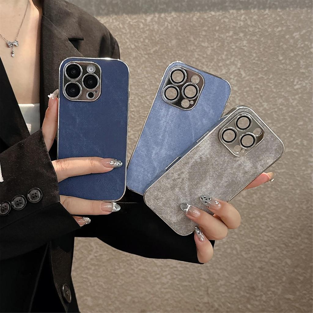Denim iPhone 16 Pro Hülle: Vollständige Abdeckung, Sturzschutz, Premium-Gefühl für Apple 15/14 Modelle