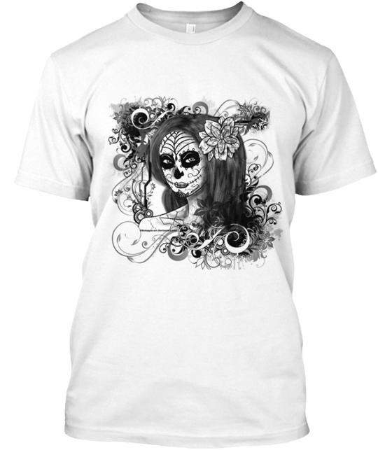 Sugar Skull Girl Tee T-Shirt Made in the USA Size S to 5XL S разноцветный