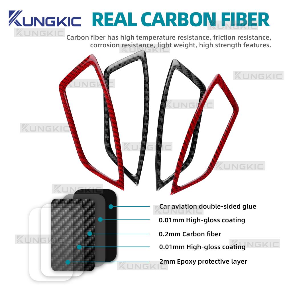 For Subaru Forester 2019 2020 2021 2022 2023 2024 Real Soft Carbon Fiber Sticker LHD RHD Car Air Outlet Frame Side of Dashboard