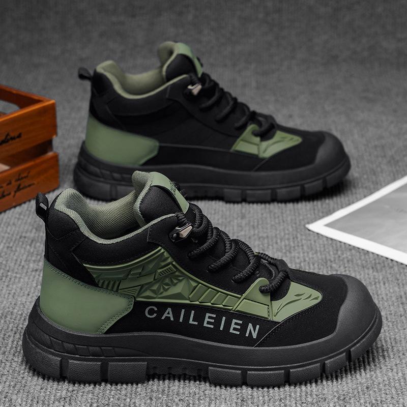 Ботинки Мартинс высокие осенние британский ретро уличные походные обувь нескользящая износостойкая короткие ботинки спецобувь 39