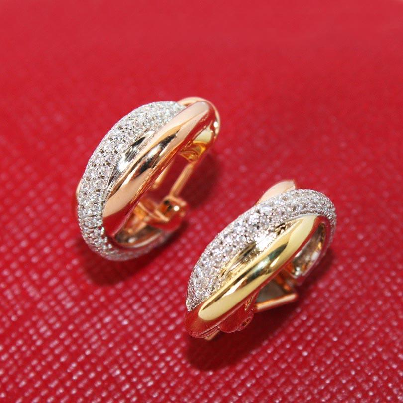 New Hot Brand Vintage Diamond Earring for Women Luxury Jewelry Designer Eardrop Fashion Lady Party Electroplate Stud Earrings