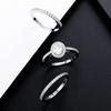 A New Full Diamond Round Bag Inlaid Zircon Ring European and American Combination Three-piece Ring, Men and Women