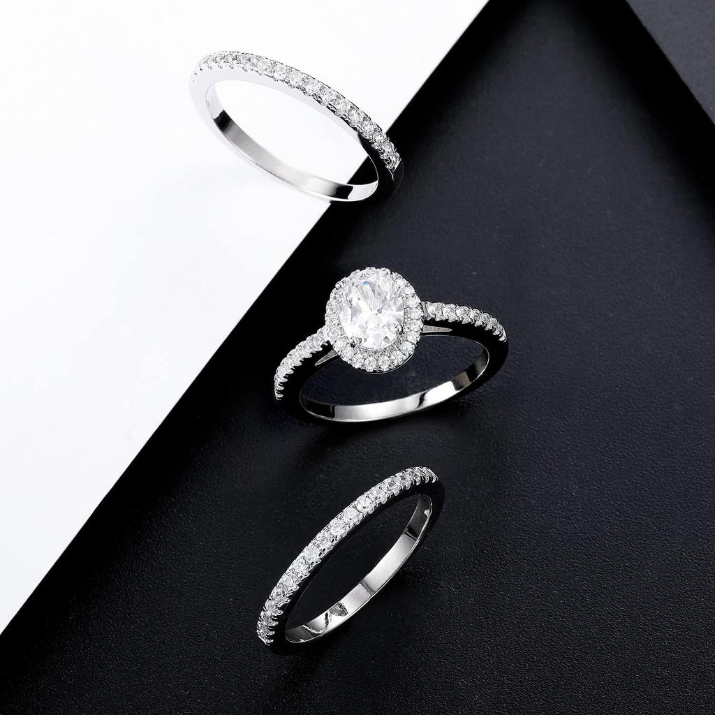 A New Full Diamond Round Bag Inlaid Zircon Ring European and American Combination Three-piece Ring, Men and Women