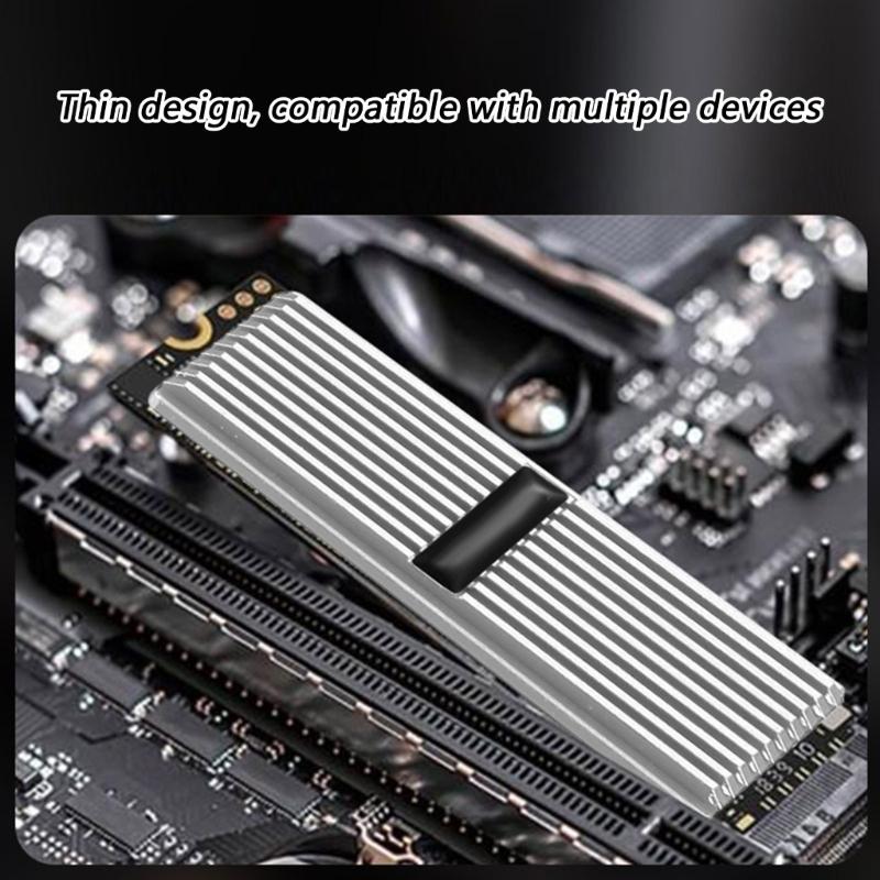 M.2 SSD Heatsink Thermal Pad Heatsink Aluminium Cooling with Silicone Thermal Pad Heatsink 2280 NVME CPU Cooling
