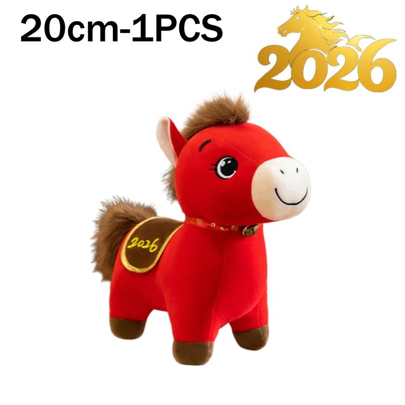 2026 Year Of The Horse Plush Toy Lucky Horse Mascot Doll Soft Stuffed Animal For Chinese New Year Gift Idea Home Decoration