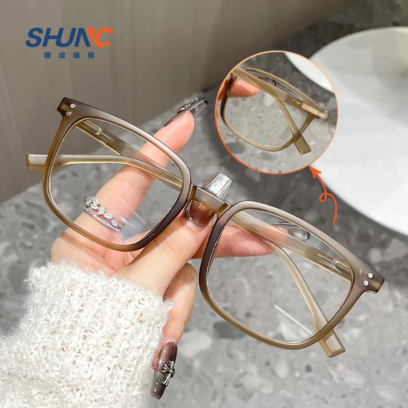 Customized Tr90 Elastic Elderly Spring Foot Glasses, Advanced Crystal Blue Reading Glasses, Simple And Ultra-Light Flower Glasses