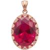 Exquisite Russian 585 Purple Gold Oval Redstone Pendant Luxury Light Luxury Design Rose Gold Plated Elegant Necklace