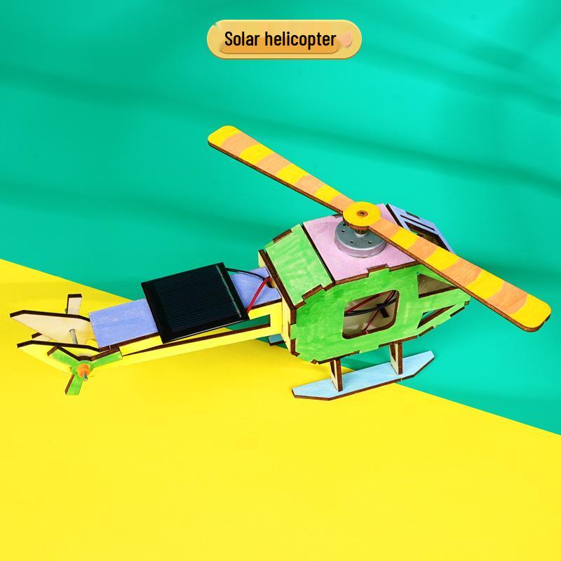Solar Helicopter Tech DIY Kit: Kindergarten Science Experiment Handmade Airplane Materials