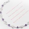 Double Heart Amethyst Bracelet Silver Plated Jewelry Elegant Wrist Accessory for Women