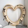 Heart-Shaped Aluminum Film Photo Frame with Bow Accents for Birthday Parties