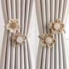 2Pcs Japanese Flower Curtain Tiebacks Bohemian Iron Rope Curtain Drapes Holder Clip Drapery Holdback Farmhouses Decors