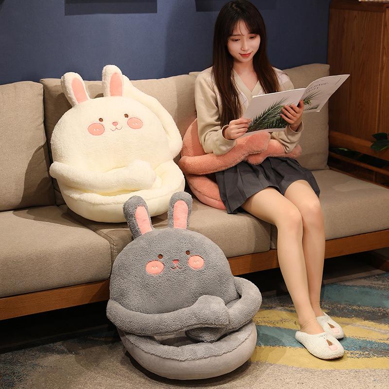 Soft Cartoon Animal Plush Pillow Seat Chair Cushion Stuffed Plush Bunny Doll Toy Sofa Floor Mat Home Decor Creative Gifts