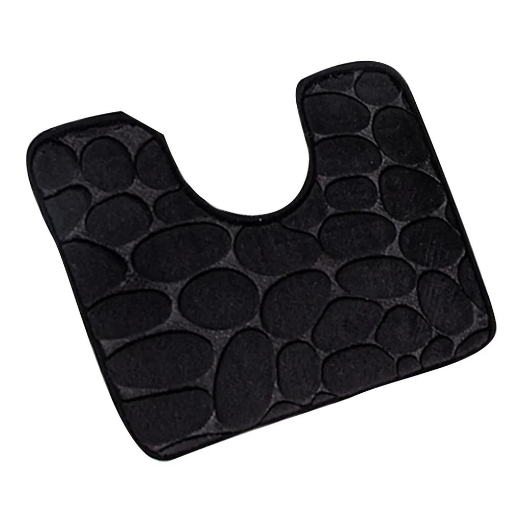 U-shaped Toilet Bath Mat Polyester ToiletMat Soft Anti-Skid Water Absorbing Door Mats Bathroom Home Decoration Toilet Door Mat