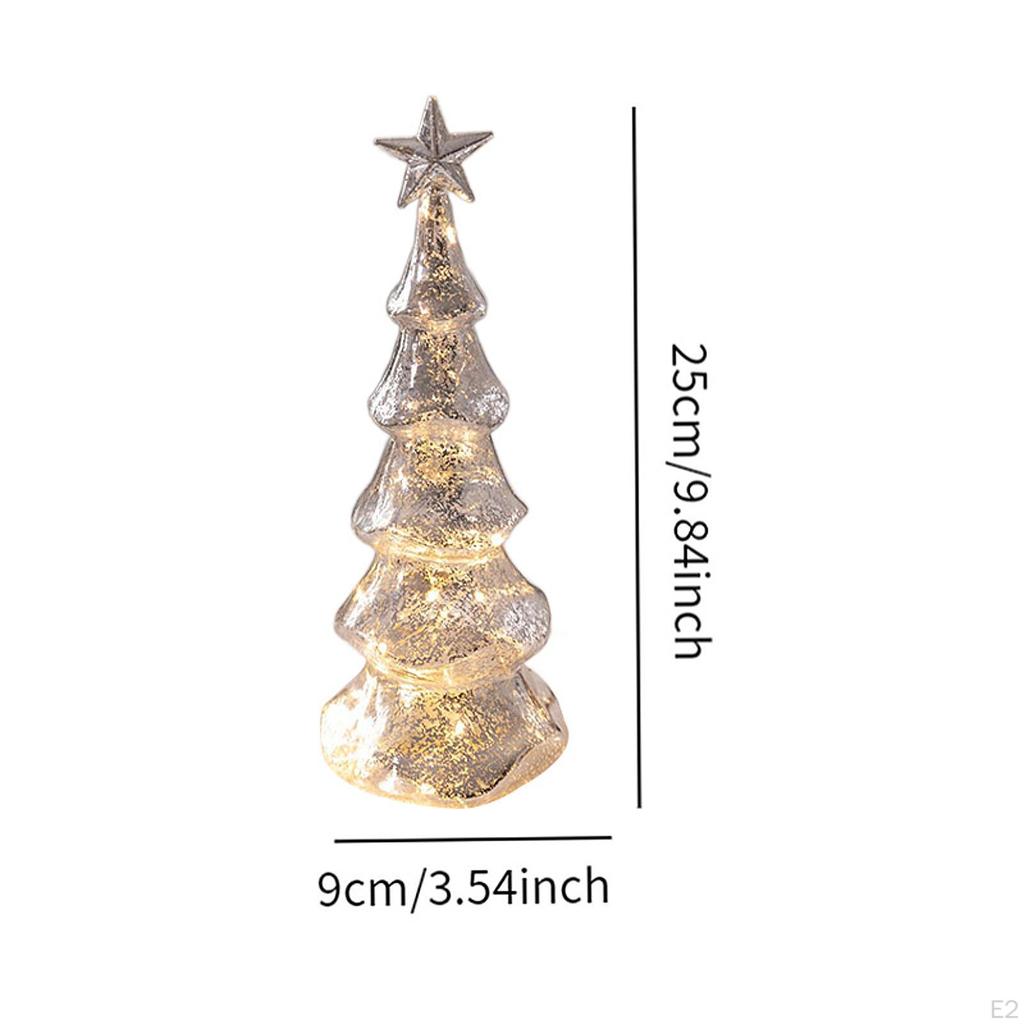 Glas Weihnachtsbaum Figur Licht Dekor beleuchtet Tischplatte