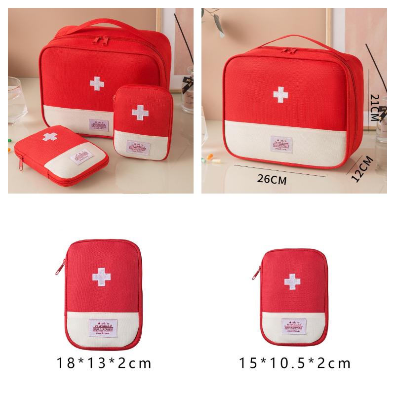 3Pcs/4pcs/set Portable Medical Storage Bag Camping Emergency First Aid Kit Organizer Home Outdoor Travel Bag