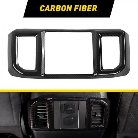 Fit 2015- Ford F150 Rear Air Vent Outlet Frame Panel Carbon Fiber Inner Trim