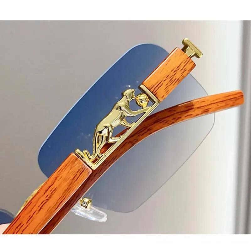 Classic Rimless Square Sunglasses Women Men Designer Brand Sun Glasses Female Male Personality Metal Mirror Oculos De Sol