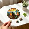 Yousheng Acrylic Puzzles Suncatcher, 83 Pieces Stained Glass Style Window Hanging Ornament, DIY Jigsaw Puzzle Craft for Adults