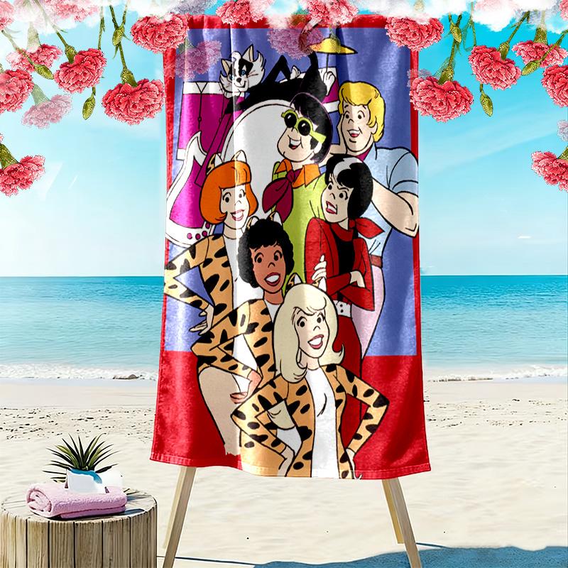 Josie and the Pussycats 2D Flat Print Beach Towel, Large Soft Quick Dry Towel for Beach Camping SwimmingXSTJ0915467