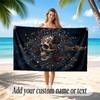 Skull Gothic Theme Beach Towel Personalized Custom Name & Text Soft Quick Dry Beach Towel for Swimming Travel