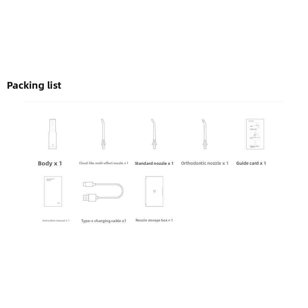 Xiaomi Mijia F300 Electric Dental Irrigator, Portable Water Flosser, IPX7 Waterproof, 4 Modes, Rechargeable Oral Irrigator for Home Travel