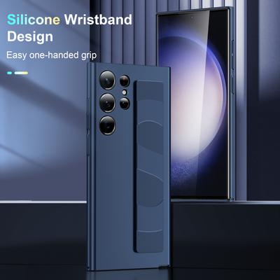 Pro mobilní telefon Samsung S25/24ultra Pouzdro Elastický řemínek na zápěstí S23plus Jednobarevné Průhledné PC Ochranné pouzdro proti pádu