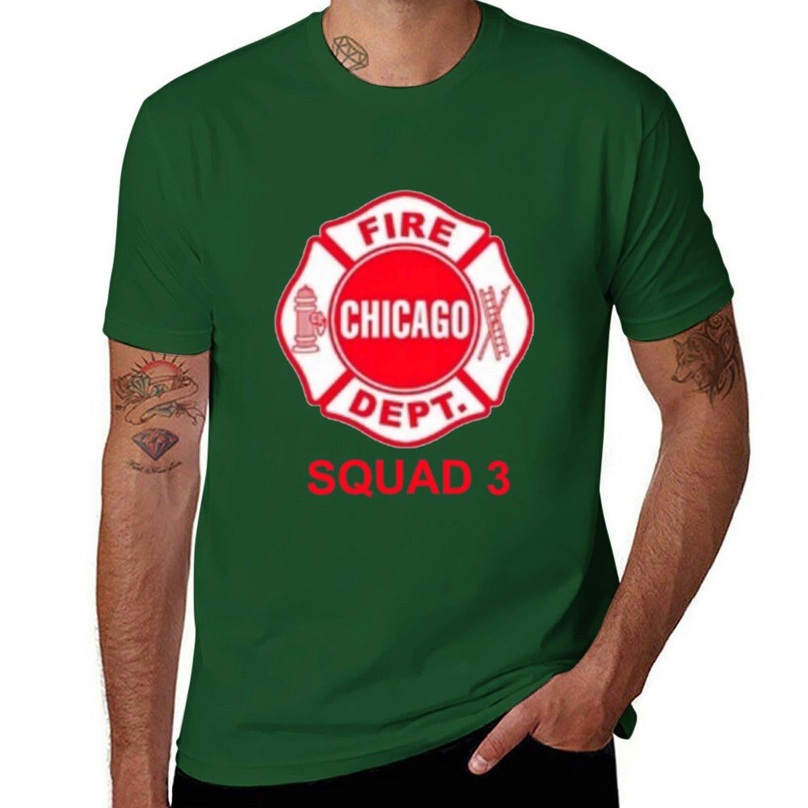 

Chicago Fire Squad 3 E T-Shirt heavyweights Aesthetic clothing mens clothes 4XL