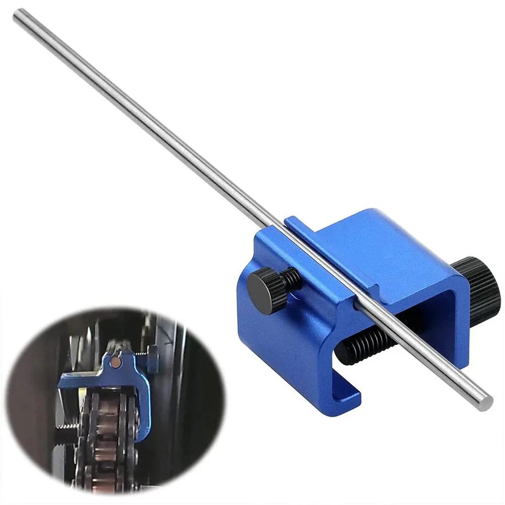 1pc Metal Chain Alignment Tool Blue Suitable For Motorcycles And ATVs Quick Accurate Alignment Car Repair Accessories Gadgets