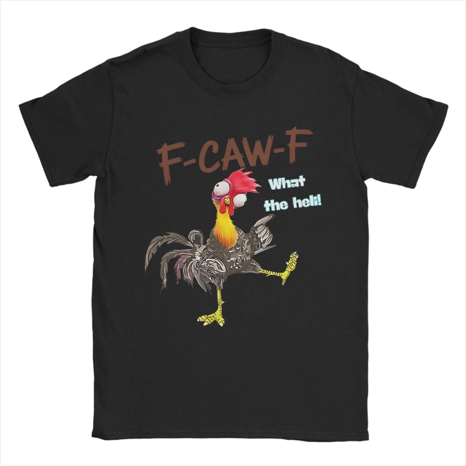 

Funny F-Caw-F Chicken FCAWF Chicken T Shirt Vintage Tee Shirt Short Sleeve Crew Neck T-Shirts 100 Cotton Gift Idea Clothes S чёрный