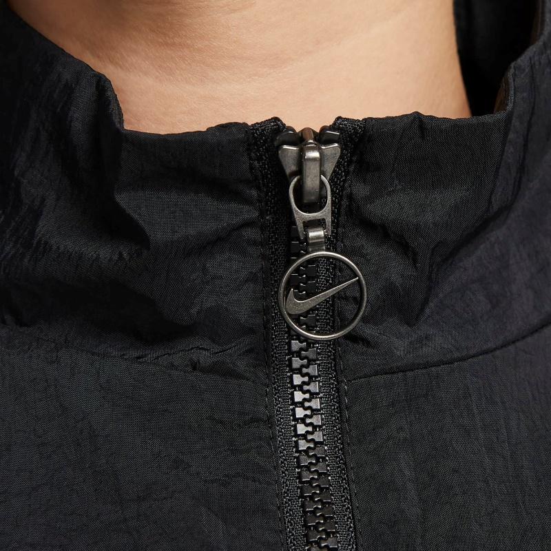 Nike Bunda do větru s potiskem loga, ležérní volná s kapucí, dámský svrchní oděv, černá DX5865-010