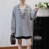 Autumn and winter new three-dimensional flower knitted sweater top design sense loose soft waxy sweater pullover women