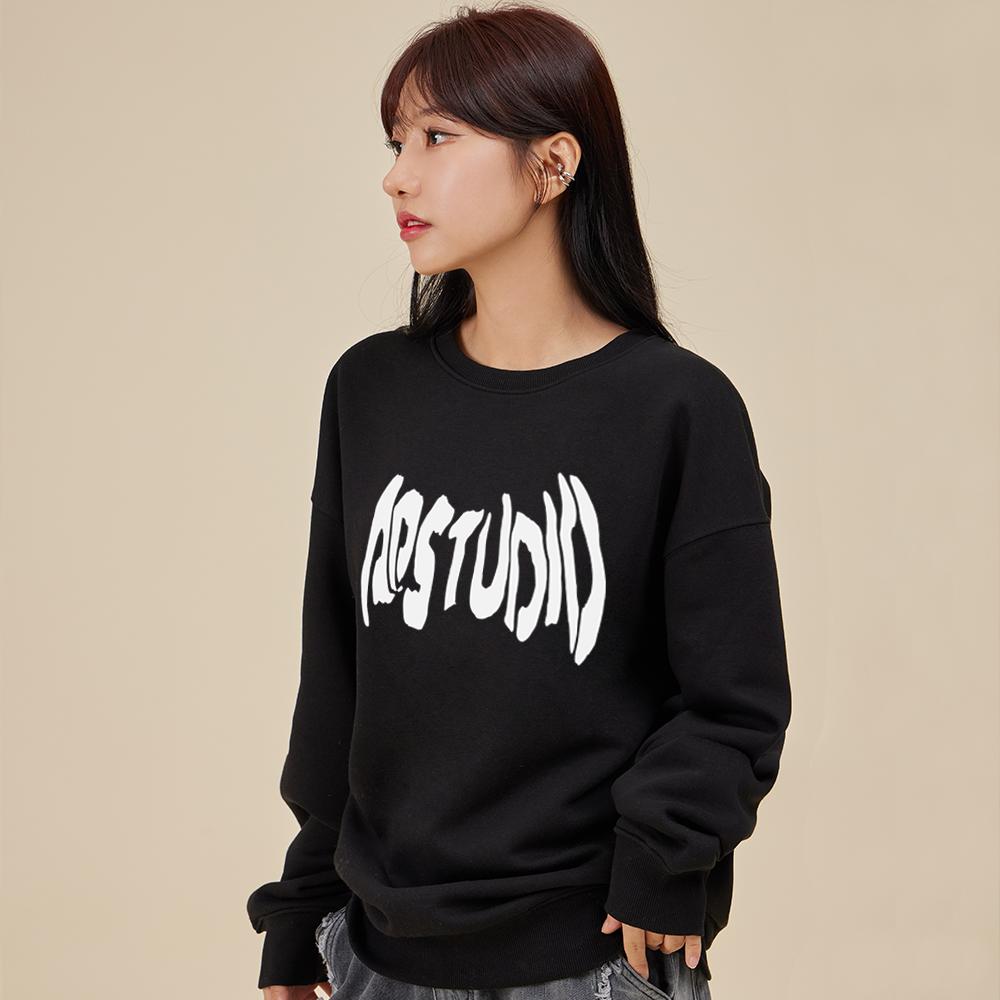 ASTRAL PROJECTION Ap Studio Ghost Lettering Loose Fit Sweatshirt_Black
