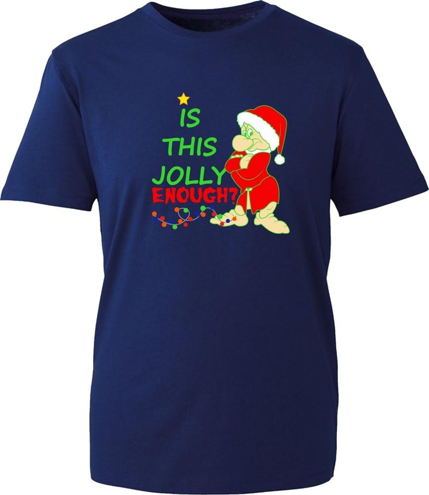 Is This Jolly Enough Christmas TShirt Funny Grumpy Old Santa Xmas Festive Gifts S