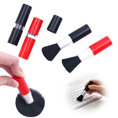 2er-Pack Reinigungsbürste im Lippenstift-Stil, drehbare, einziehbare Bürste, Reinigungsbürste für Computertastaturen und Kameraobjektive, Präzisionsreinigungswerkzeug