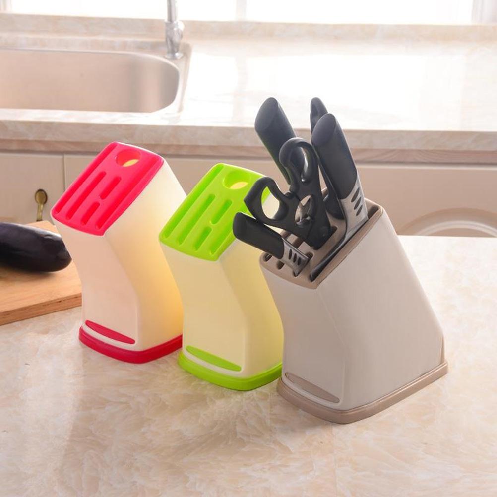 Knife Holder Storage Rack Muffin Shape Pp Cutlery Organizer With Pe Base, Non-Slip, Fast Draining Ventilation, For Kitchen