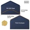 10pcs Luxury Golden Foil Sealed Envelopes Kit - Self-Sealing Wedding Invitations, Thank You Cards, Corporate Event